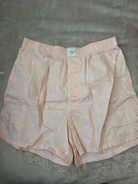 American Eagle Outfitters Peach Pink Printed Pajama Boxer Shorts